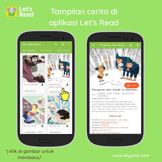 user interface aplikasi lets read perpustkaan digital cerita anak
