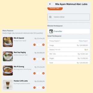 cara memesan dan memilih menu di aplikasi mie ayam jamur haji mahmud pakai voucher biar lebih murah