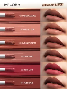 6 shades Implora Caffe Matte Lip Cream 